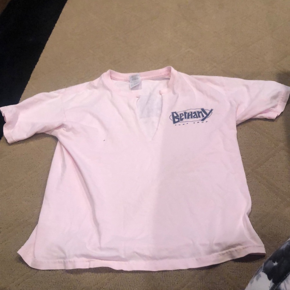 Bethany beach tee shirt with v slit